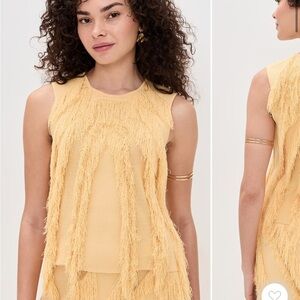 Ulla Johnson
Bonnie Sleeveless Knit Top Yellow Fringe Sleeveless Top